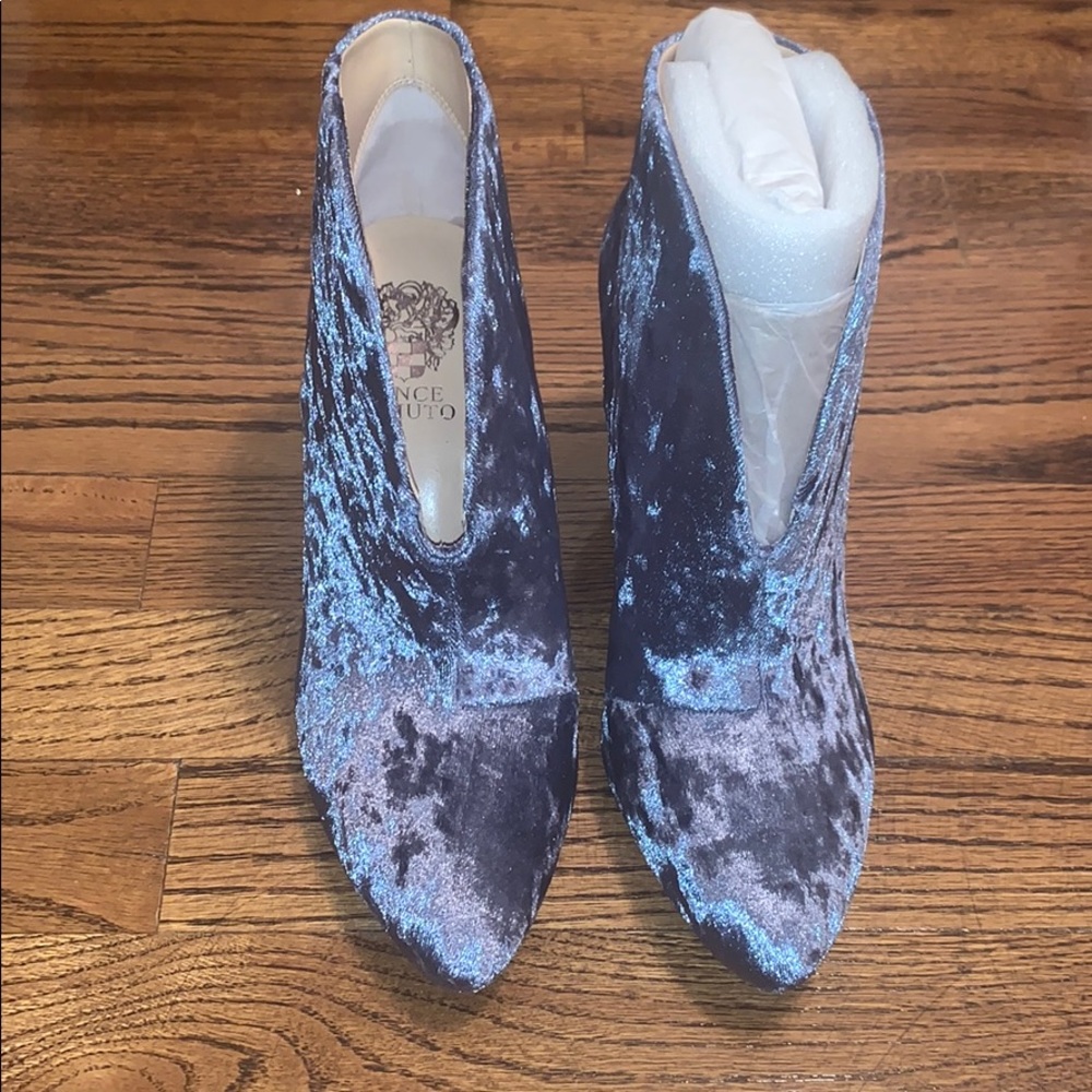 Blue velvet booties! Never worn
